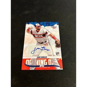 2022 TOPPS baseball opening day auto card of jake burger #oda-jbu